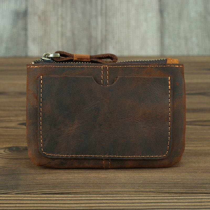 The Cael | Handmade Leather Coin Purse with Zipper STEEL HORSE LEATHER