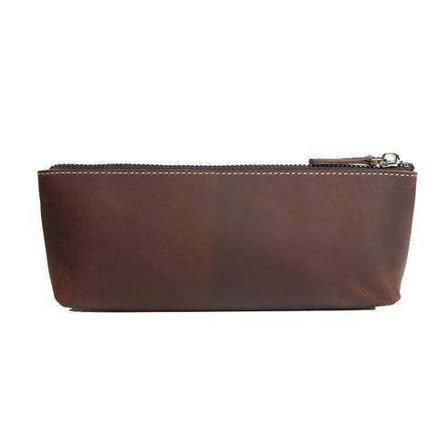 The Pallavi | Handmade Leather Pencil Case - Leather Makeup Bag STEEL HORSE LEATHER