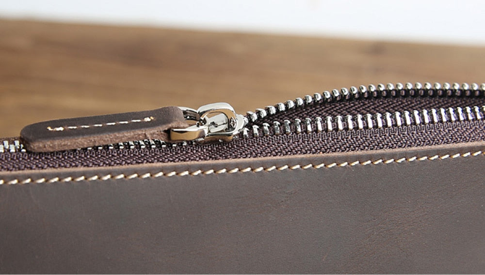 The Pallavi | Handmade Leather Pencil Case - Leather Makeup Bag STEEL HORSE LEATHER