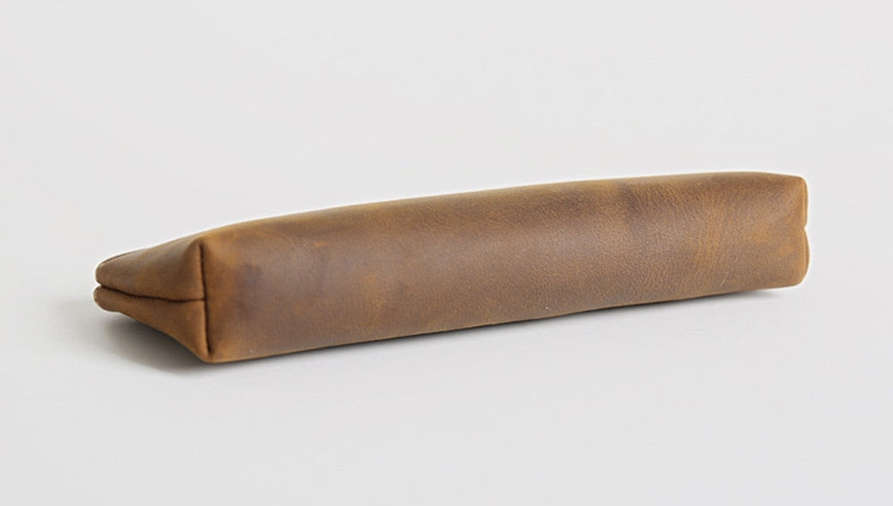 The Pallavi | Handmade Leather Pencil Case - Leather Makeup Bag STEEL HORSE LEATHER