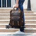 The Gaetano | Large Leather Backpack Camera Bag with Tripod Holder STEEL HORSE LEATHER