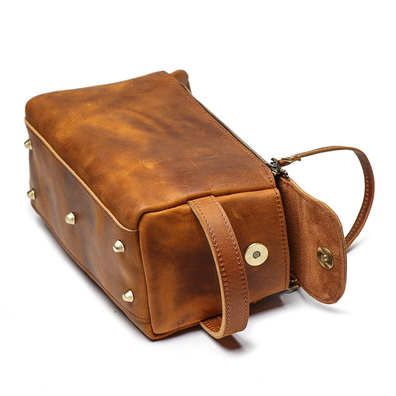 Dado Leather Dopp Kit | Handmade Leather Toiletry Bag STEEL HORSE LEATHER
