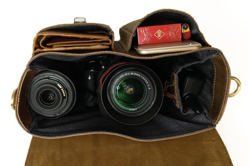 The Faust Leather Camera Bag | Crossbody Vintage Camera Messenger Bag STEEL HORSE LEATHER