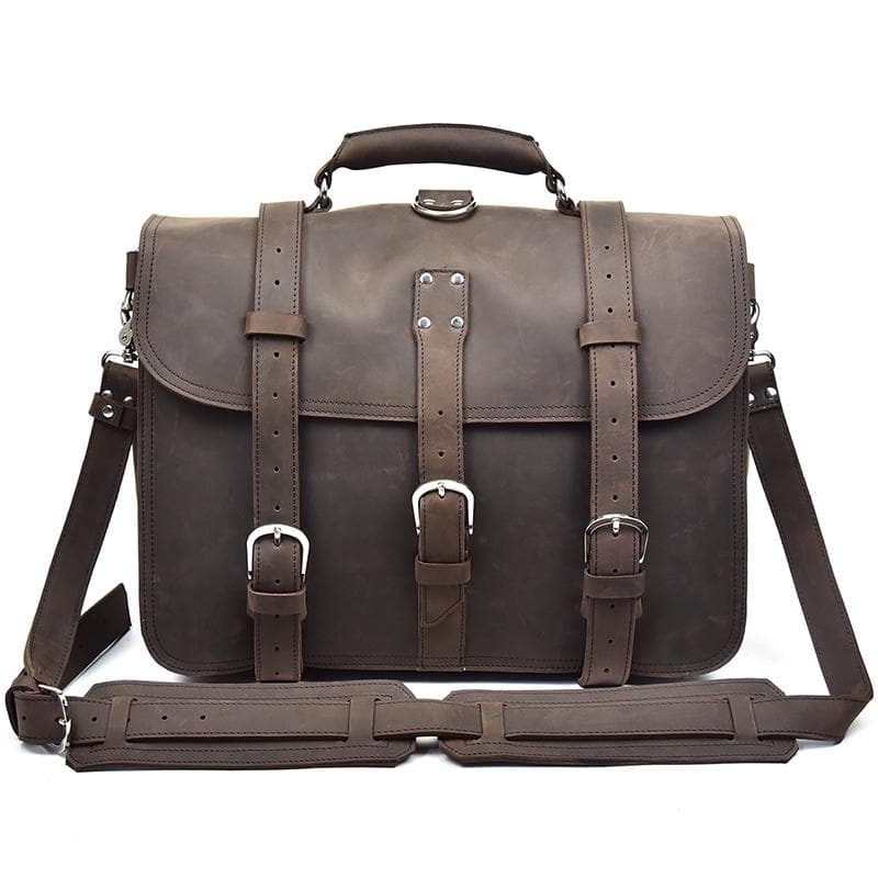 The Gustav Messenger Bag | Large Capacity Vintage Leather Messenger Bag STEEL HORSE LEATHER
