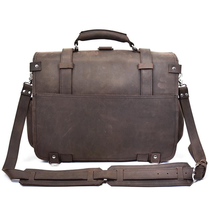 The Gustav Messenger Bag | Large Capacity Vintage Leather Messenger Bag STEEL HORSE LEATHER