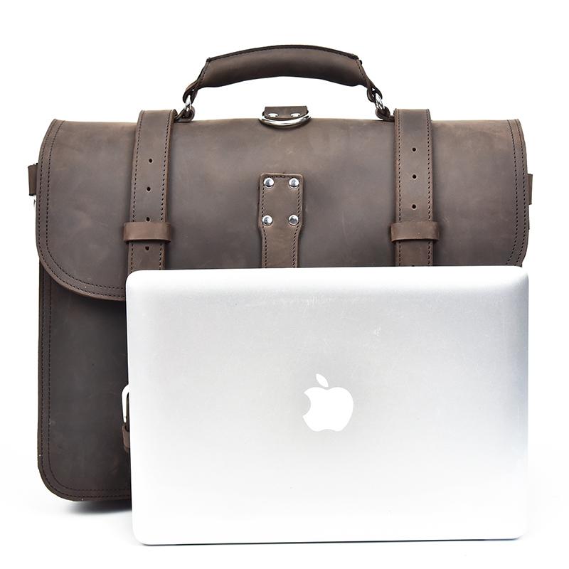 The Gustav Messenger Bag | Large Capacity Vintage Leather Messenger Bag STEEL HORSE LEATHER