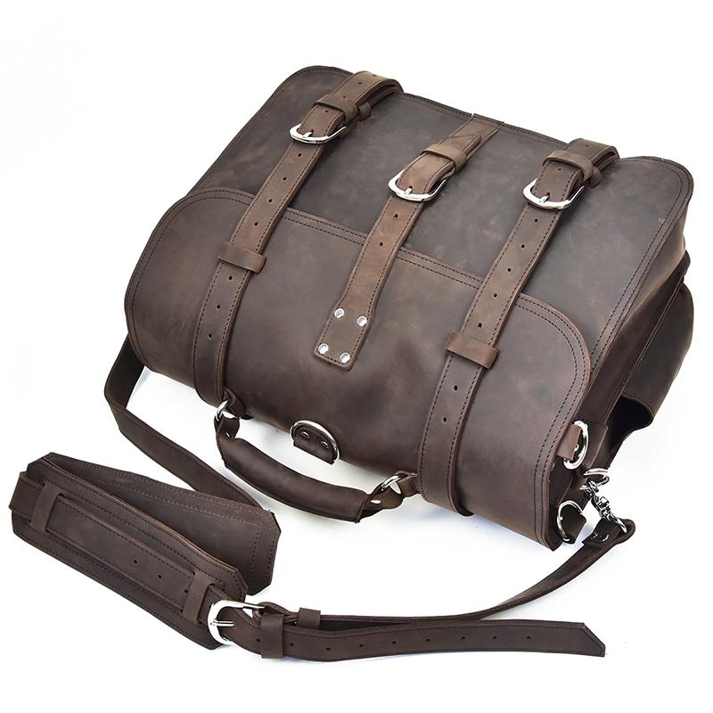 The Gustav Messenger Bag | Large Capacity Vintage Leather Messenger Bag STEEL HORSE LEATHER