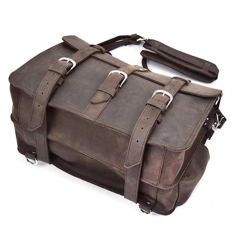 The Gustav Messenger Bag | Large Capacity Vintage Leather Messenger Bag STEEL HORSE LEATHER