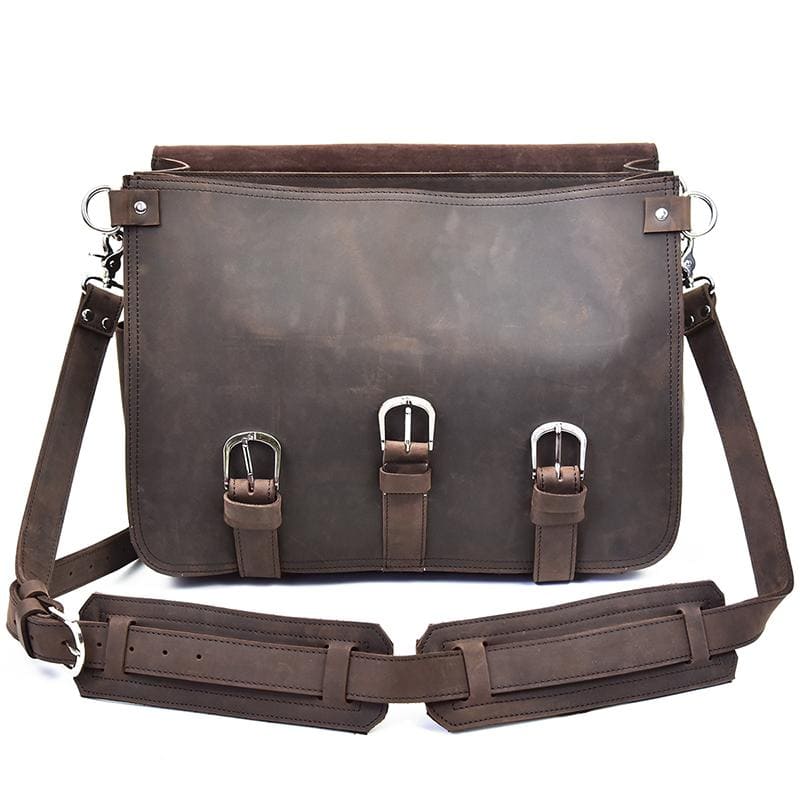 The Gustav Messenger Bag | Large Capacity Vintage Leather Messenger Bag STEEL HORSE LEATHER
