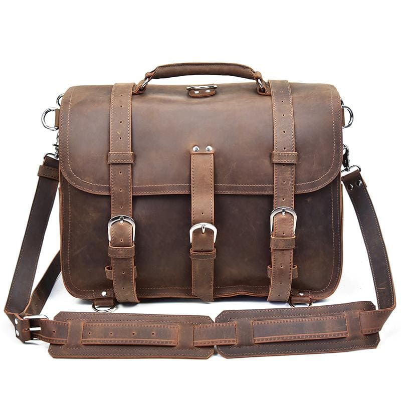 The Gustav Messenger Bag | Large Capacity Vintage Leather Messenger Bag STEEL HORSE LEATHER