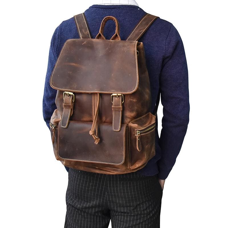 The Hagen Backpack | Vintage Leather Backpack STEEL HORSE LEATHER