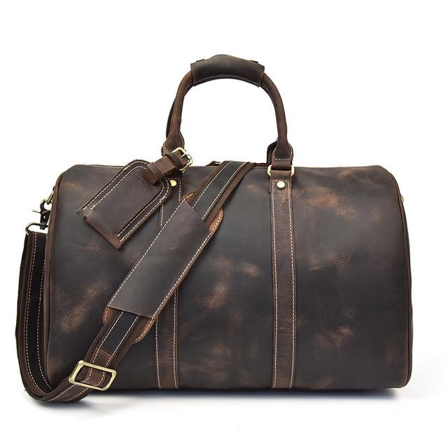 The Brandt Weekender | Small Leather Duffle Bag STEEL HORSE LEATHER