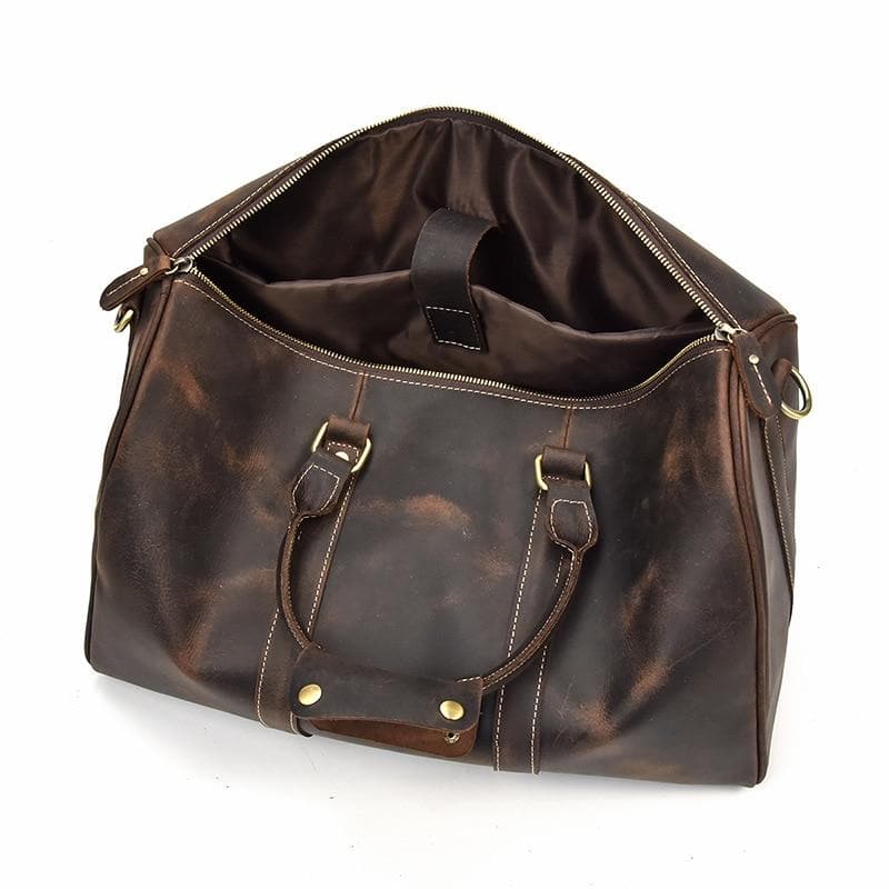 The Brandt Weekender | Small Leather Duffle Bag STEEL HORSE LEATHER