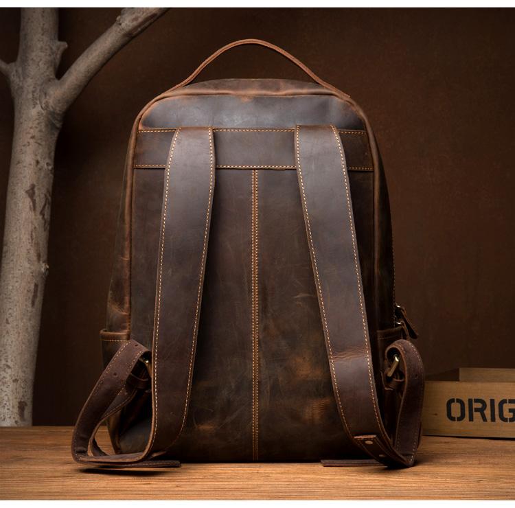 The Vernon Backpack | Genuine Vintage Leather Minimalist Backpack STEEL HORSE LEATHER