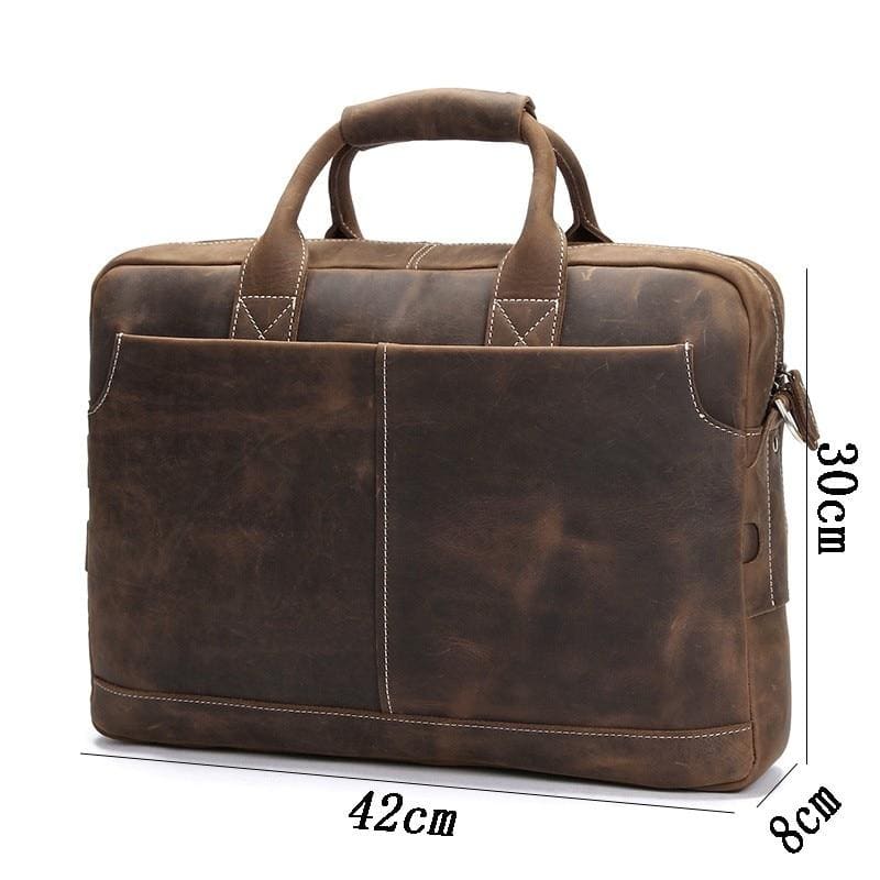 The Welch Briefcase | Vintage Leather Messenger Bag STEEL HORSE LEATHER