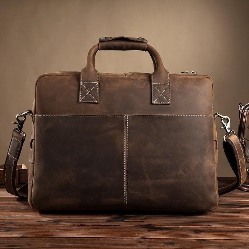 The Welch Briefcase | Vintage Leather Messenger Bag STEEL HORSE LEATHER