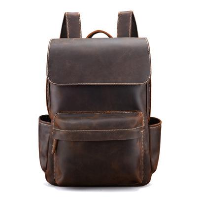The Helka Backpack | Genuine Vintage Leather Backpack | Dark Brown