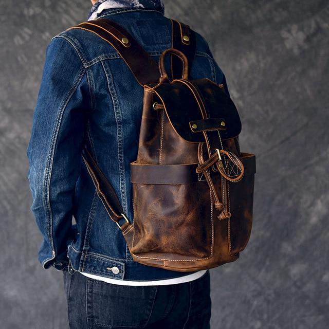 The Olaf Rucksack | Vintage Leather Travel Backpack STEEL HORSE LEATHER