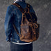 The Olaf Rucksack | Vintage Leather Travel Backpack STEEL HORSE LEATHER