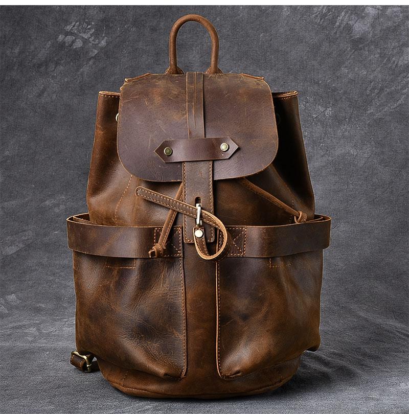 The Olaf Rucksack | Vintage Leather Travel Backpack STEEL HORSE LEATHER
