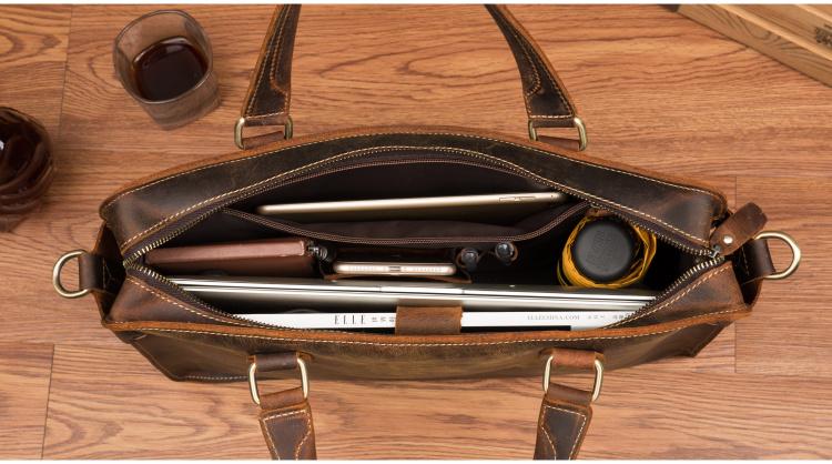 The Viggo Briefcase | Genuine Leather Messenger Bag STEEL HORSE LEATHER