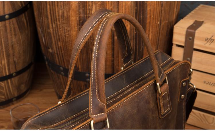 The Viggo Briefcase | Genuine Leather Messenger Bag STEEL HORSE LEATHER