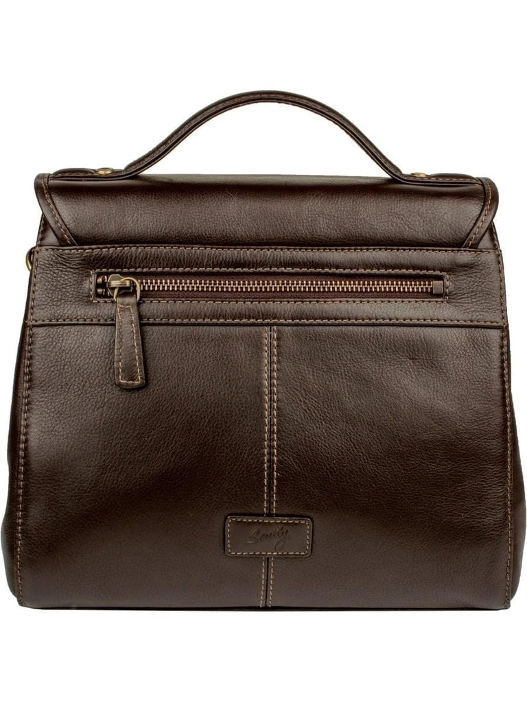 Scully Handstained Leather Handbag Chocolate Scully