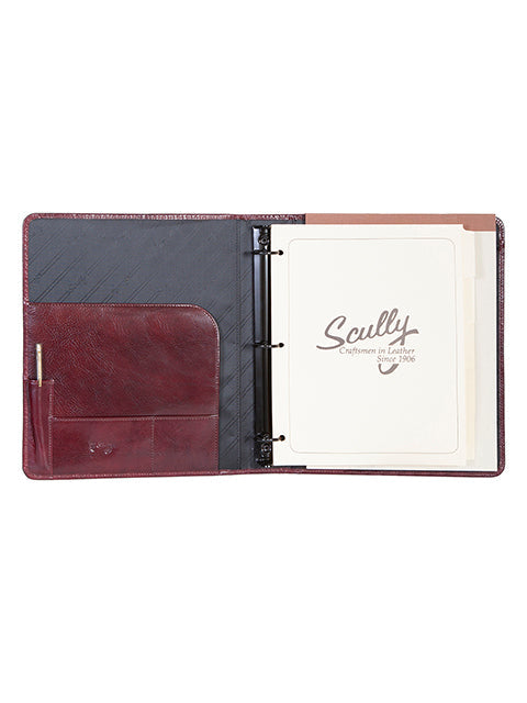 Scully Italian Leather 3 ring binder Scully