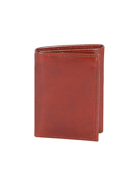 Scully Italian Leather Tri-Fold Wallet w/ ID Window Cognac