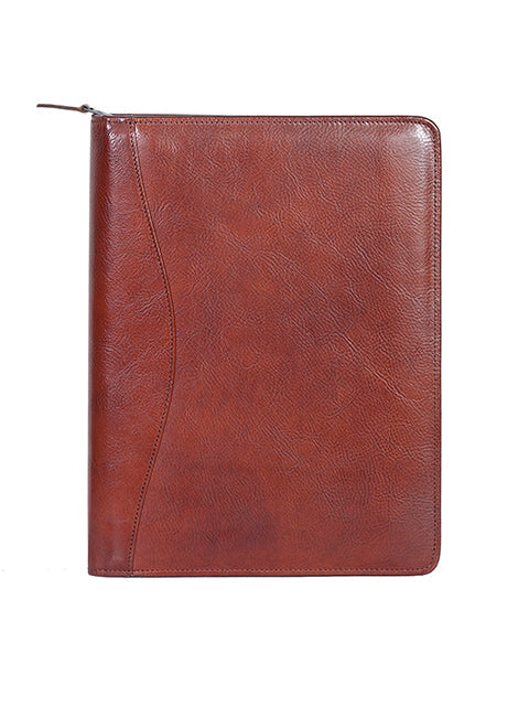 Scully Italian Leather Zip Letter Pad Mahogany