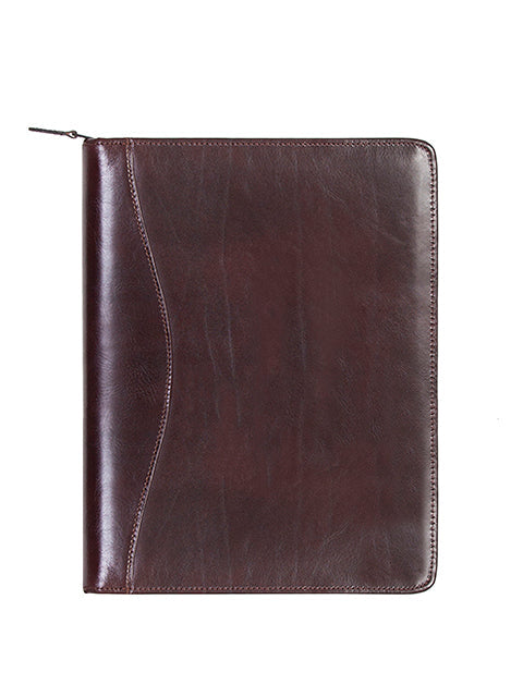 Scully Italian Leather Zip Planner Walnut