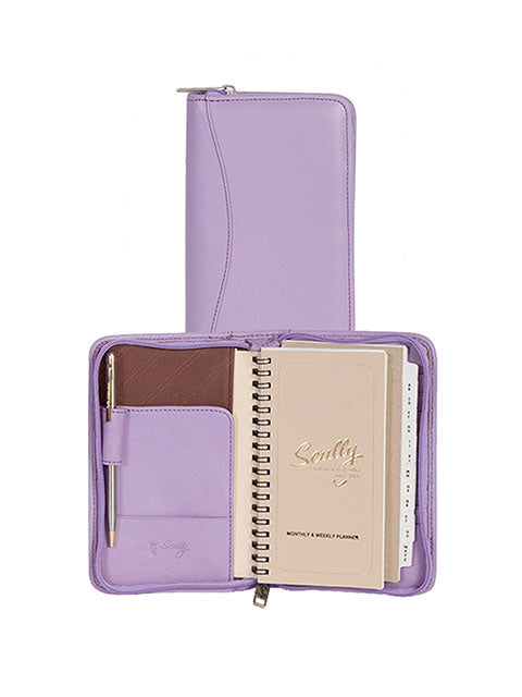 Scully Leather Soft Lamb Zip Pocket Planner Assorted Colors Scully