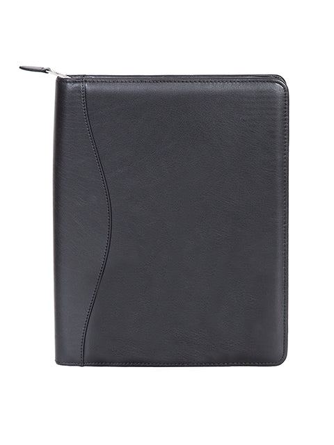 Scully Leather Soft Plonge Zip Letter Pad Black