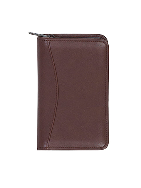 Scully Leather Soft Plonge Zip Pocket Planner Chocolate