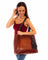 Scully Leather Tri Toned Large Ladies Leather Tote Scully