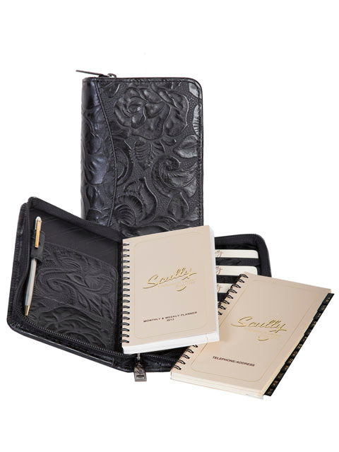 Scully New Tooled Leather zip pocket planner Scully