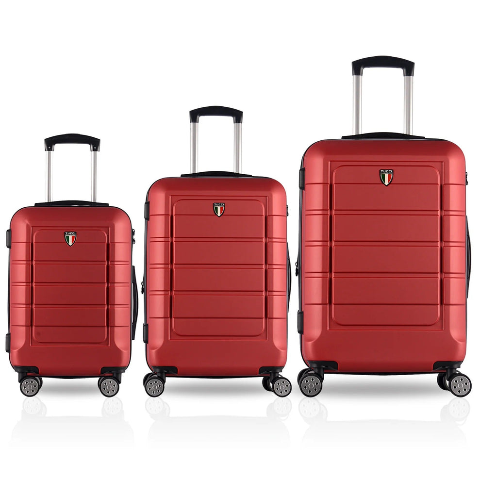 TUCCI Italy CONSOLE ABS 3 PC Luggage Suitcase Set 20", 24", 28" Tucci