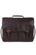Scully Handstained Leather Satchel Brief Chocolate