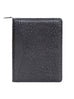 Scully Leather Zip Letter Pad Black Ostrich