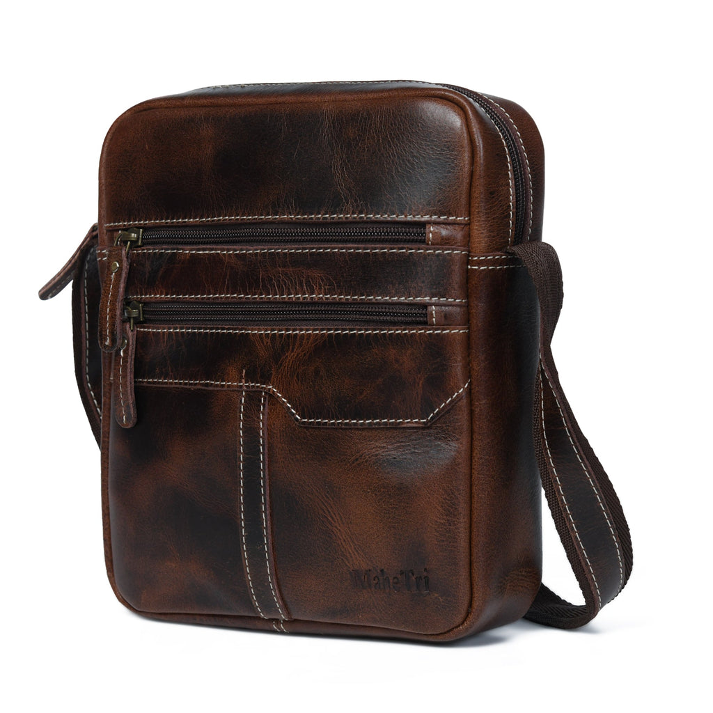 The Compact Messenger- Dark Brown Classy Leather Bags