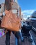 The Lillian Diaper Bag - Cognac Baldwin Baby Company