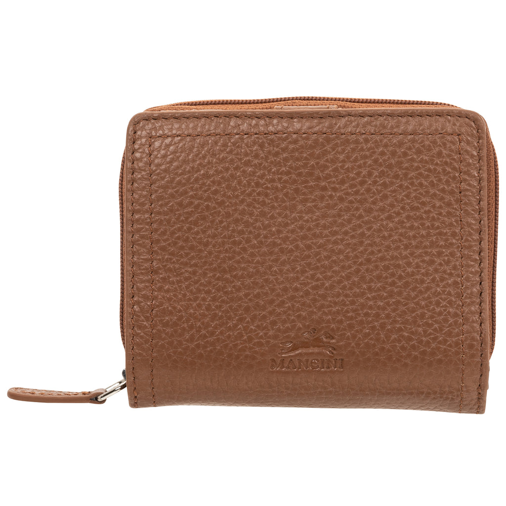 Mancini Pebbled Ladies’ RFID Small Clutch Wallet Mancini