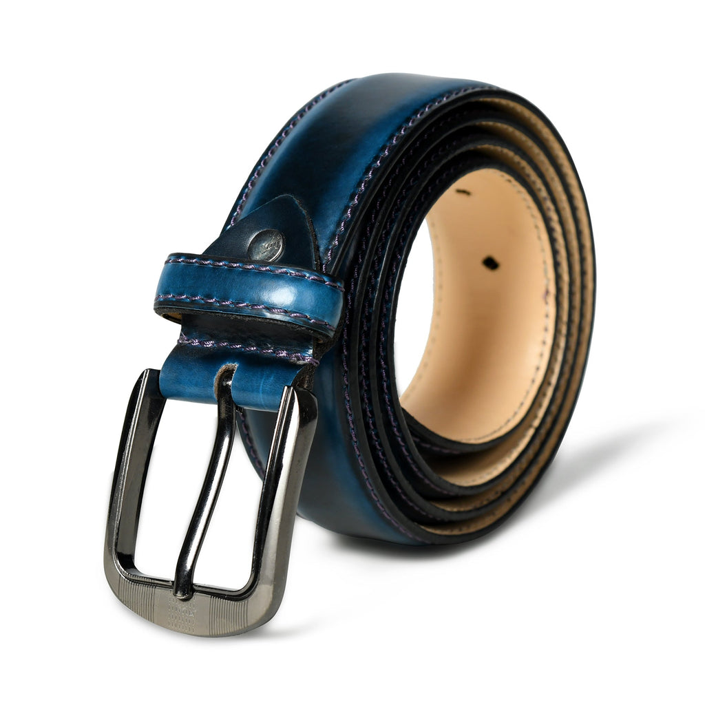 Eclipse Blue Leather Belt Classy Leather Bags