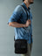 Enzo Black Side Messenger Classy Leather Bags