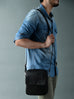 Enzo Black Side Messenger Classy Leather Bags