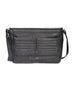 Scully Sanded Calf Leather Crossbody Messenger Brief Black