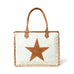 Star Upcycled Canvas Shoulder Tote Classy Leather Bags