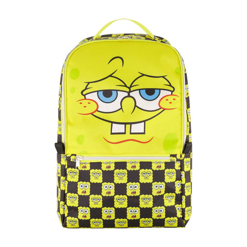 SpongeBob SquarePants Yellow Check Big Face Backpack Ful Luggage