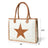 Star Upcycled Canvas Shoulder Tote Classy Leather Bags