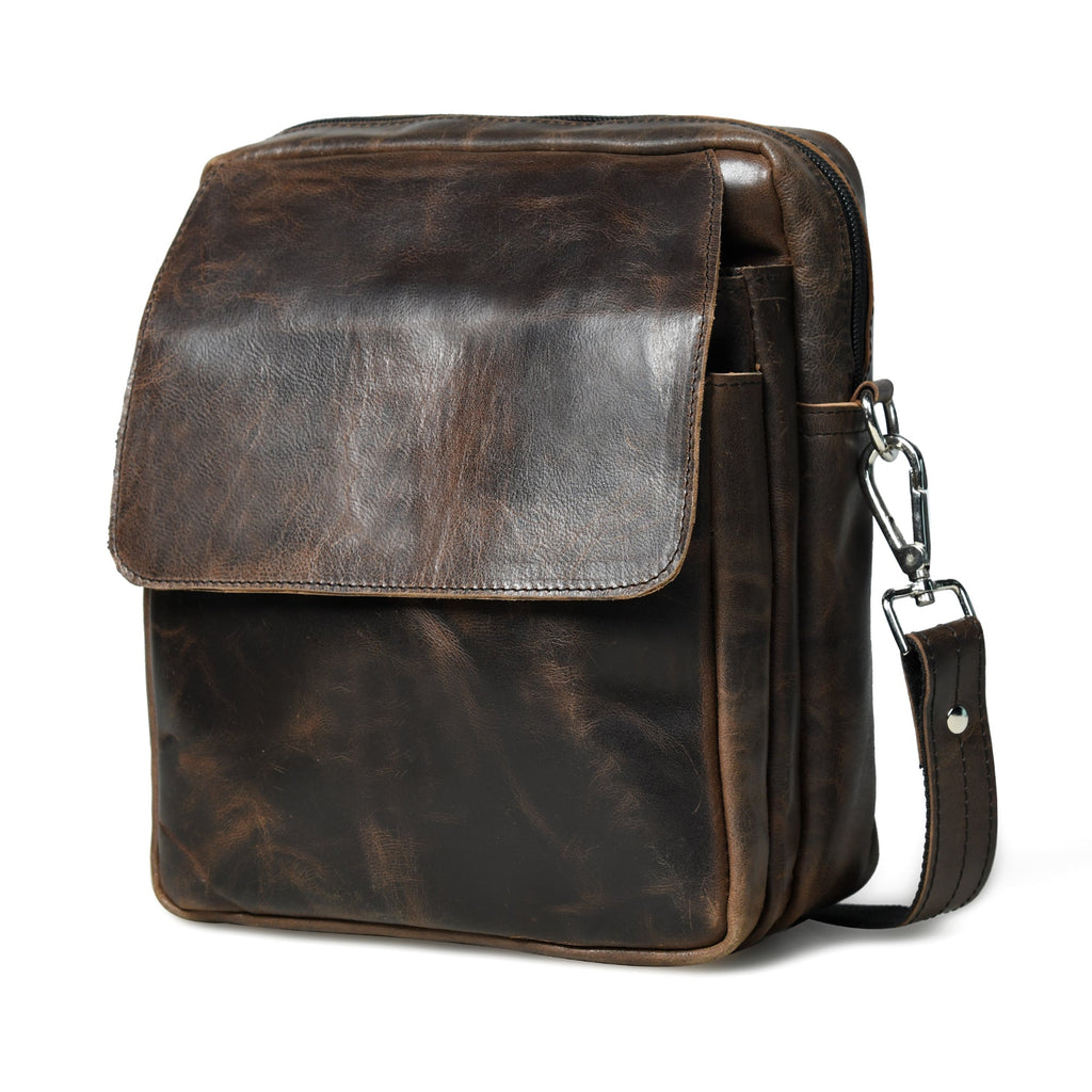 Enzo Brown Side Messenger Classy Leather Bags